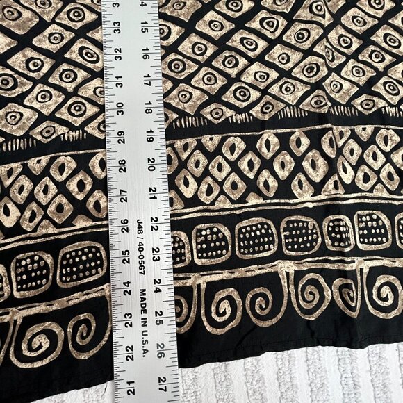 L Amadei Plus Womens Top Size 24 Brown Aztec Geometric Blouse Rayon Short Sleeve - Picture 8 of 8